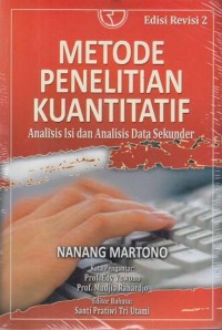 Image of Metode Penelitian Kuantitatif: Analisis Isi dan Analisis Data Sekunder